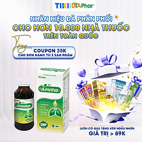 Siro ho cho mẹ bầu và trẻ sơ sinh Anviho hỗ trợ giảm ho khan tiếng đau rát họng Chai 100ml Tâm An Pharma