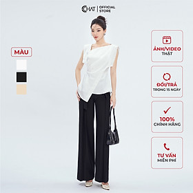 Áo Kiểu Nữ  Dáng Peplum Sát Nách Tay Nhê Chất Lụa Cao Cấp 53ASL2002PT