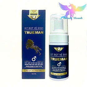 Chai xịt bọt vệ sinh nam giới True Man Kingphar, 100ml, kháng khuẩn, nấm