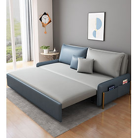 Sofa giường đa năng hộc kéo HGK- 02 ngăn chứa đồ tiện dụng Juno Sofa KT 1m8 phối màu xám xanh 