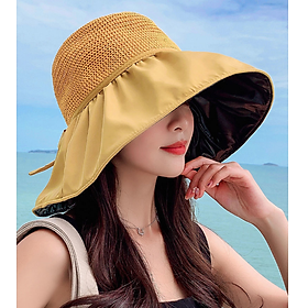 Mũ rộng vành nữ chống tia cực tím cao cấp, nón nữ đi biển đi nắng thời trang mới