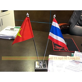 Cờ để bàn Việt Nam - Thái Lan đế đôi inox