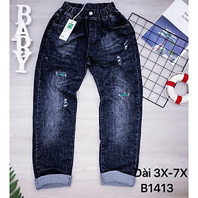 Quần jeans dài cho bé trai phối đồ đi chơi đi tiệc phong cách đẹp size 40-65kg hàng co giãn thoải mái