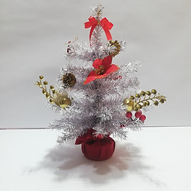 Mua Cây Thông Noel Mini Để Bàn Màu Trắng Phối Hợp Màu Bạc Cao 40cm - 60cm - Trang Trí Lễ Giáng Sinh Tặng Kèm Bọc Cần Số Bảo Vệ Xe Máy Monter Màu Ngẫu Nhiên