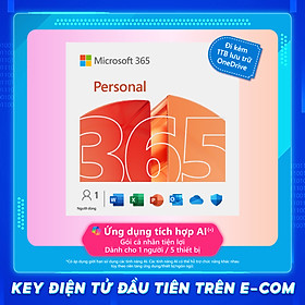 KEY ĐIỆN TỬ Phần mềm Microsoft Office 365 Personal (QQ2-00003) | 12 tháng | Dành cho 1 người | 5 thiết bị/tài khoản | Word, Excel, PowerPoint | 1TB OneDrive