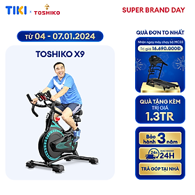 Xe đạp tập thể dục trong nhà Toshiko X11, xe đạp thể thao có đồ hồ hiển thị quãng đường, calo tiêu thụ, giảm mỡ, săn chắc cơ thể