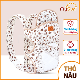 Đai địu vải 4 tư thế có đỡ cổ cho bé sơ sinh, trẻ em 36 tháng tuổi ngồi xe máy an toàn - MySun