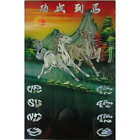 Mua TRANH LỊCH SƠN MÀI - SONG MÃ - MAY MẮN CẢ NĂM - KÍCH THƯỚC 40X60