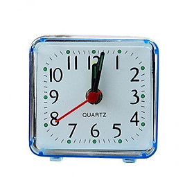 6X Mini Square Quartz Clock Travel Alarm Clock Bedroom Home Table Clock Blue