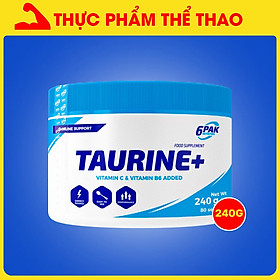 Thực phẩm bổ sung TAURINE+ 240g - Gia Tăng Sức Mạnh - Hàng chính hãng 6PAK