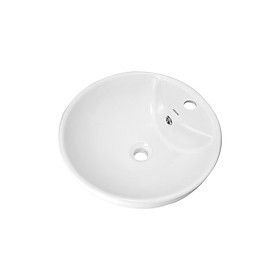 Chậu lavabo trắng sứ dương bàn dáng bầu tròn cao cấp Hiwin LP-8008