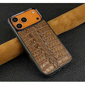 Ốp lưng điện thoại iphone 17 Pro Max chống sốc da cá sấu thật đẹp sang trọng dành cho doanh nhân - hàng chính hãng