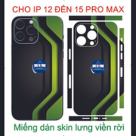 Miếng Dán skin 3M lưng viền rời dành cho IP 12 đến 15 pro max, bảo vệ máy chống trầy xước và làm đẹp tạo thêm diện mới