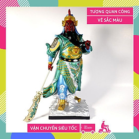 Mua Tượng Quan Công Quan Vân Trường đứng vẽ sắc màu gốm sứ tuyệt đẹp - Cao 40cm