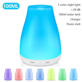 100ML Siêu Âm Thanh Máy Tạo Độ Ẩm Không Khí Mini Gia Đình Hương Thơm Khuếch Tán Phát Sáng 7 Màu Điện Thông Minh Máy Khuếch Tán Tinh Dầu Với Thời Gian