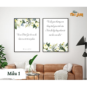 Tranh Tường In Lời Chúa - Set 2 Tranh Khổ 20x30cm
