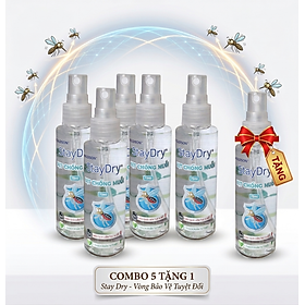 Mua Combo 5 chai xịt chống muỗi StayDry tặng 1 chai cùng loại