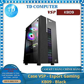 Vỏ máy tính Case VSP KB09 [ĐEN] Gaming kính cường lực (Không kèm Fan, ATX/M-ATX/ITX) - Hàng chính hãng VSP phân phối