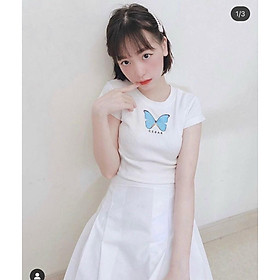 Áo Croptop Thêu Ngực Xinh Xắn CT40