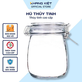 Hũ thủy tinh nắp cài kín hơi 500ml-750ml- 1 lít (màu ron giao ngẫu nhiên)