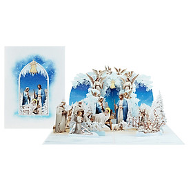 X48 -  THIỆP NOEL 3D HANG ĐÁ – CHÚA GIÁNG SINH – NATIVITY SCENE TRANG TRỌNG 