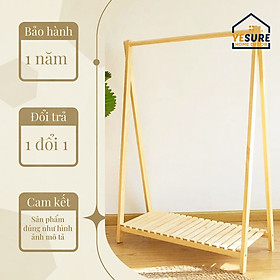 Mua Giá kệ treo quần áo chữ A 1 tầng gỗ Tần Bì kiêm kệ móc quần áo đa năng trang trí phòng YESURE HOME DECOR - Hàng chính hãng