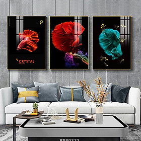 Mua Tranh Bộ 3 Canvas Treo Tường Sang Trọng - Tranh Những Chú Cá Tuyệt Đẹp