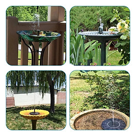 Solar Fountain Water Pump for Bird Bath with 6 Different Spray Pattern Heads for Pond, Pool, Garden, Fish Tank, up to 65cm jet height