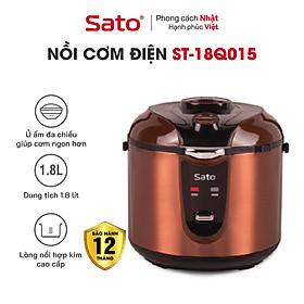 Nồi Cơm Điện SATO 18Q015 1.8L - Thiết kế quai xách chắc chắn, chống tràn tốt, nút điều khiển đơn giản, tiện dụng - Miễn phí vận chuyển toàn quốc - Hàng chính hãng