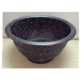 Chậu Nhựa Trồng Cây Màu Đen Chấm Trắng Giả Đá T28 KT 25x13