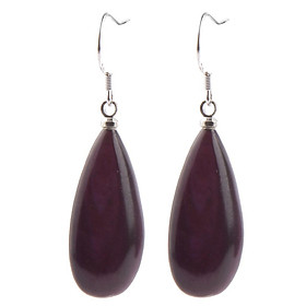 Fashion Purple Drop Dangle Sea Shell Pearl Charm Ear Hook Dangle Earrings