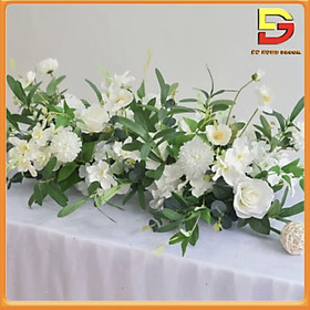 Mua Giỏ Hoa Lụa Lẵng Hoa Để Bàn Dài 60-80cm Nhiều Kích Thước Trang Trí Để Bàn Sang Trọng DG-283