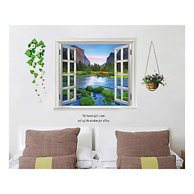 Decal dán tường Cửa sổ phong cảnh 3D PK27