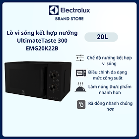 Mua Lò vi sóng để bàn tích hợp nướng Electrolux UltimateTaste 300 20L - EMG20K22B - Điều chỉnh đa dạng mức công suất  chương trình cài sẵn tiện lợi  rã đông nhanh chóng  Hàng chính hãng 