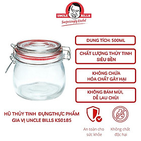 Hũ Thủy Tính Có Khóa Cài Đựng Thực Phẩm Gia Vị 500ml Uncle Bills KS0185