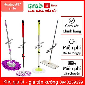 Bộ chổi lau nhà mâm inox xoay 360 độ hàng đẹp(video tự quay)