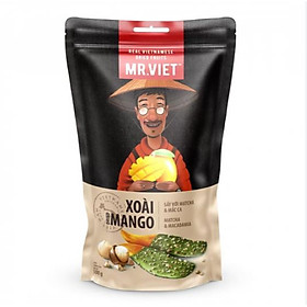 Xoài Sấy với Matcha & Mắc Ca Mr Viet - Dried Mango with Matcha & Macadamia 100g
