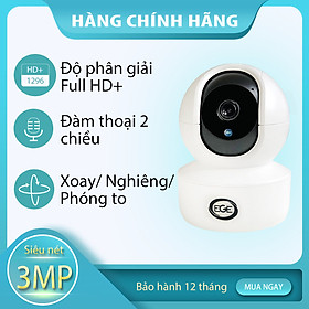 Camera an ninh WiFi 360 độ EGE-T301 Camera ip 3MP - Hàng Chính Hãng