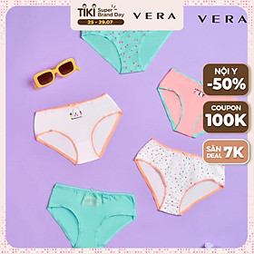 Pack 5 quần lót cotton Bikini VERA cho bé 5 - 10 tuổi - 0311