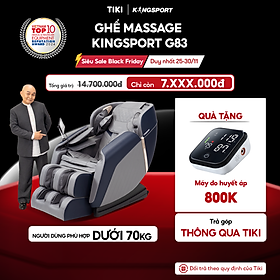 Ghế massage KINGSPORT G83 hệ thống con lăn hiện đại, con lăn lòng bàn chân 3 cấp độ, nhiệt hồng ngoại kép