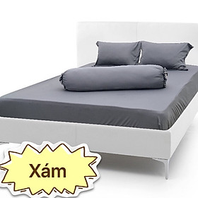 Bộ Drap gối Thun Hàn Quốc 4 món { drap và 3 áo gối