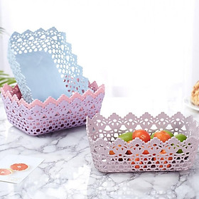 Mua Rổ nhựa vuông có hoa văn đẹp đựng hoa quả  tiện dụng đa năng