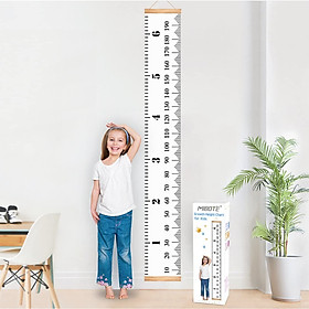 Thước đo chiều cao cho bé, Theo dõi biểu đồ tăng trưởng, Chất liệu vải Canvas; Không thấm nước, Treo trang trí tường cho bé, 200cmx20cm
