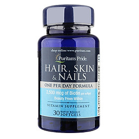 Thực phẩm bảo vệ sức khỏe Chăm sóc da, tóc, móng hàng ngày 30 viên (Hair, Skin & Nails One Per Day Formula)