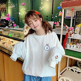 Áo Sweater Thỏ phong cách Ulzzang Hàn Quốc Áo thun dài tay phong cách cá