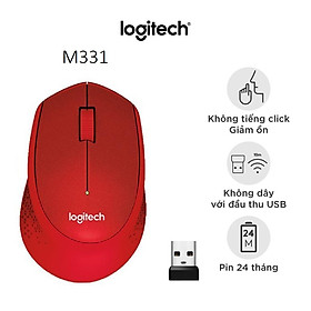 Chuột không dây logitech m331 silent - hàng chính hãng