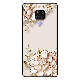 Ốp lưng in cho Huawei Mate 20 mẫu Tranh Hoa Nền Trắng - Hàng chính hãng