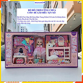 Đồ Chơi Cho Bé Gái Freeship Đồ Chơi Búp Bê Barbie Công Chúa Hộp Quà Tặng Sinh Nhật Cho Bé - Đồ Chơi Trẻ Em HT SYS - Đồ Chơi Búp Bê Công Chúa Kèm Bàn Trang Điểm