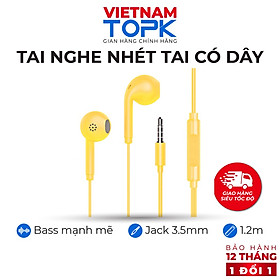 Mua Tai nghe nhét tai có dây TOPK F17 Chân cắm 3.5 Chất liệu TPE dài 1.2m Hàng chính hãng Bảo hành 12 tháng 1 đổi 1