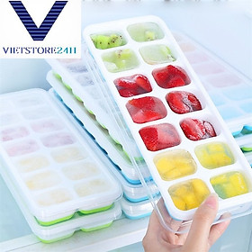 Mua KHAY ĐÁ SILICON   LÀM THẠCH VIÊN LỚN   KÈM NẮP - màu ngẫu nhiên